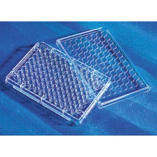 Microplaca 96 pocillos de poliestireno TC, fondo plano, transparente, tapa de baja evaporación, estéril, 50 Uds.